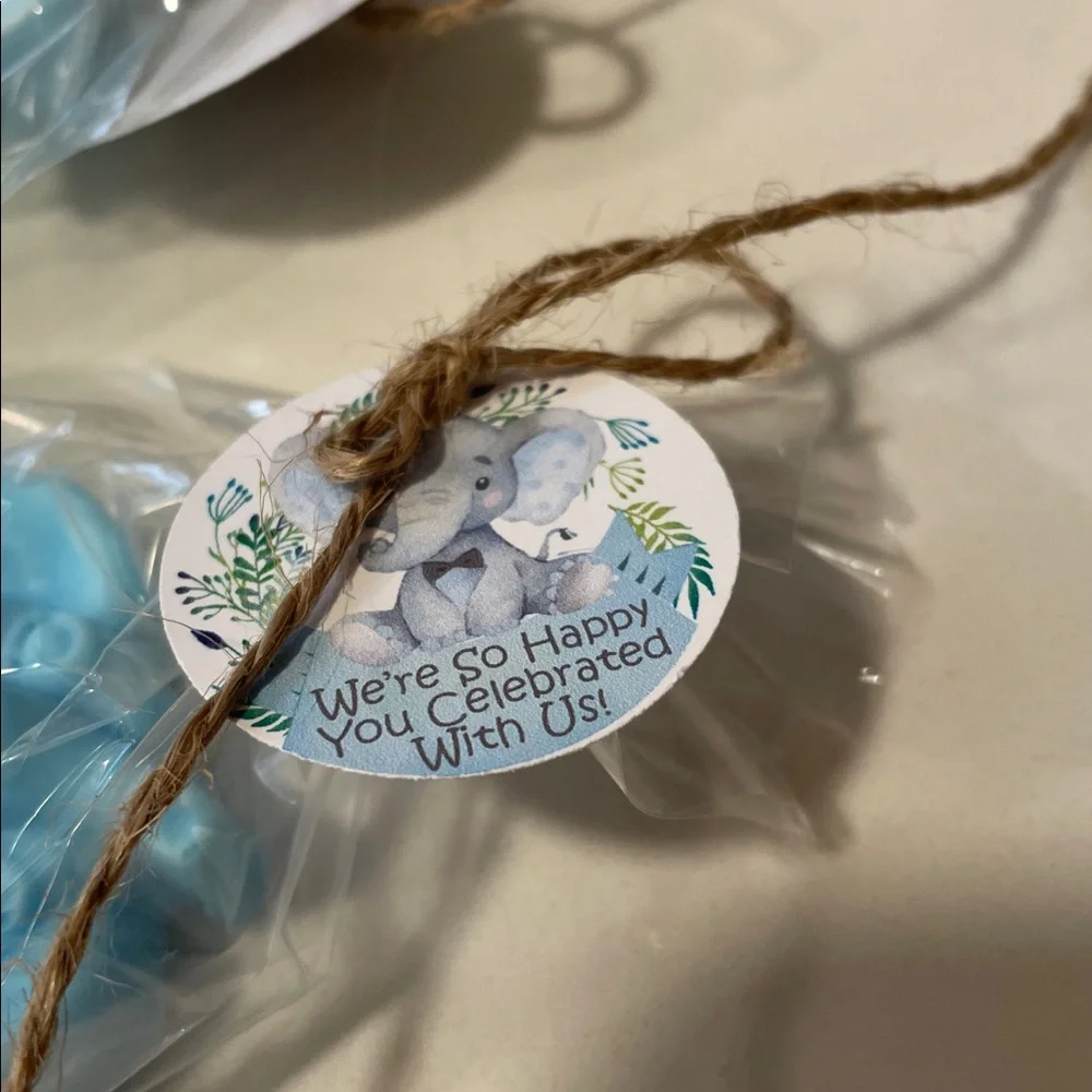 Blue Elephant Soap Baby Shower Favor “ We’re so happy you celebrated with us!”